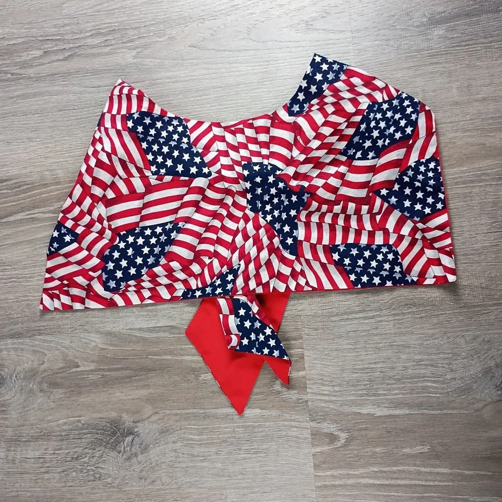 American Flag Neck Scarf Red White Blue Stars Shoulder Cover Patriotic